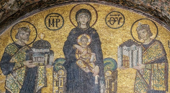 santa sophia istanbul, constantinople, isnterior decoration, mosaics